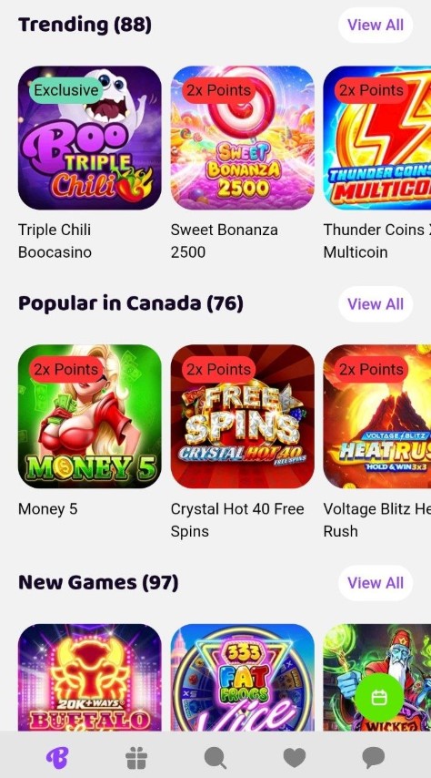 Explore trending and popular slots in the casino app games lobby