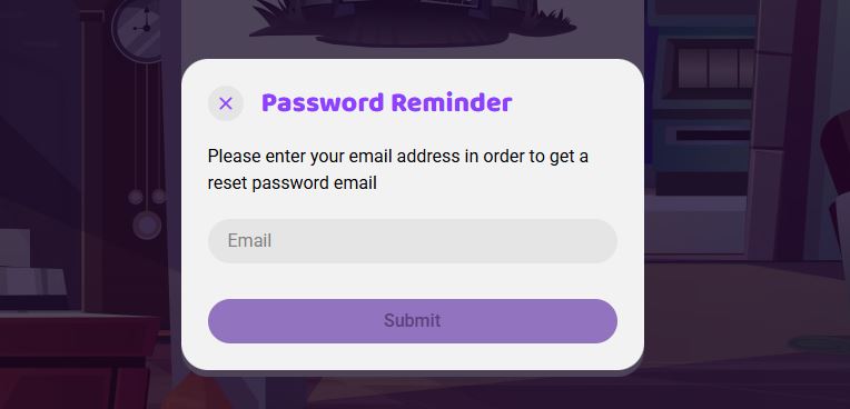 Reset your password by entering your email address in the reminder form