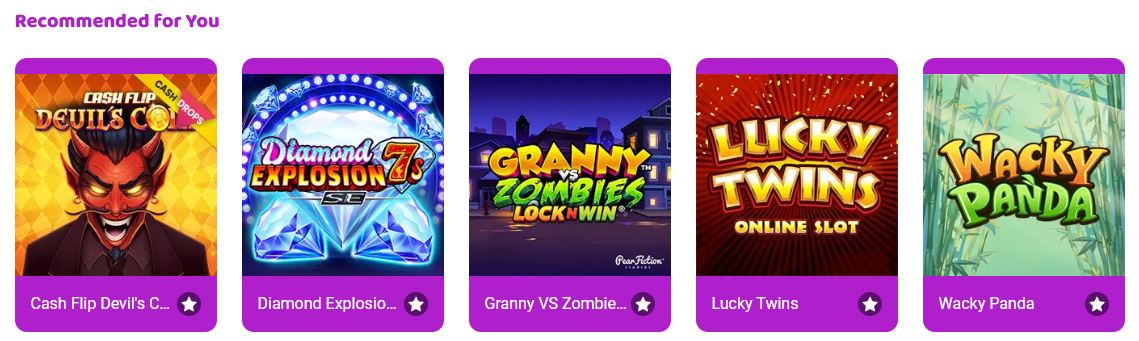 Play top rated slots including Diamond Explosion and Lucky Twins 